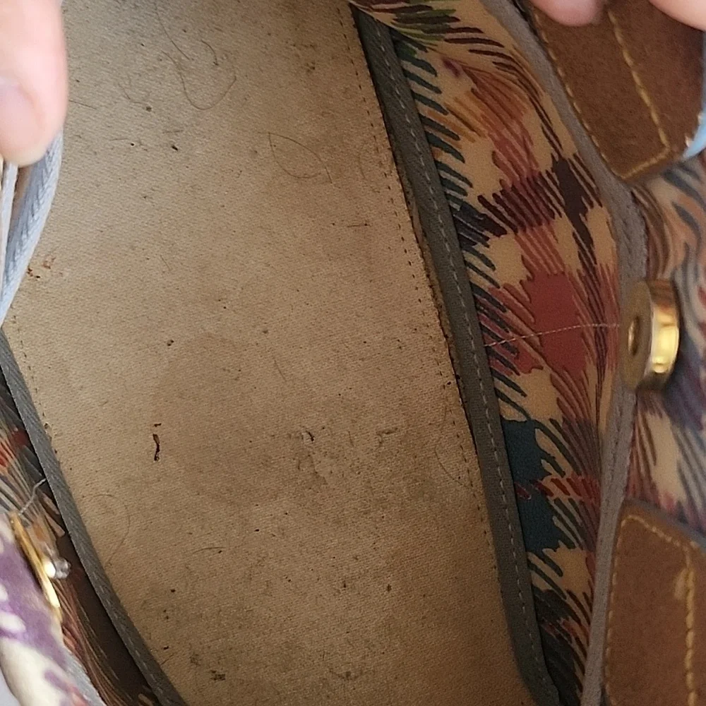 Vintage Dooney & Bourke Y2K Madras Plaid Tasselled Handbag  Charm&Shoulder Strap - Picture 4 of 6
